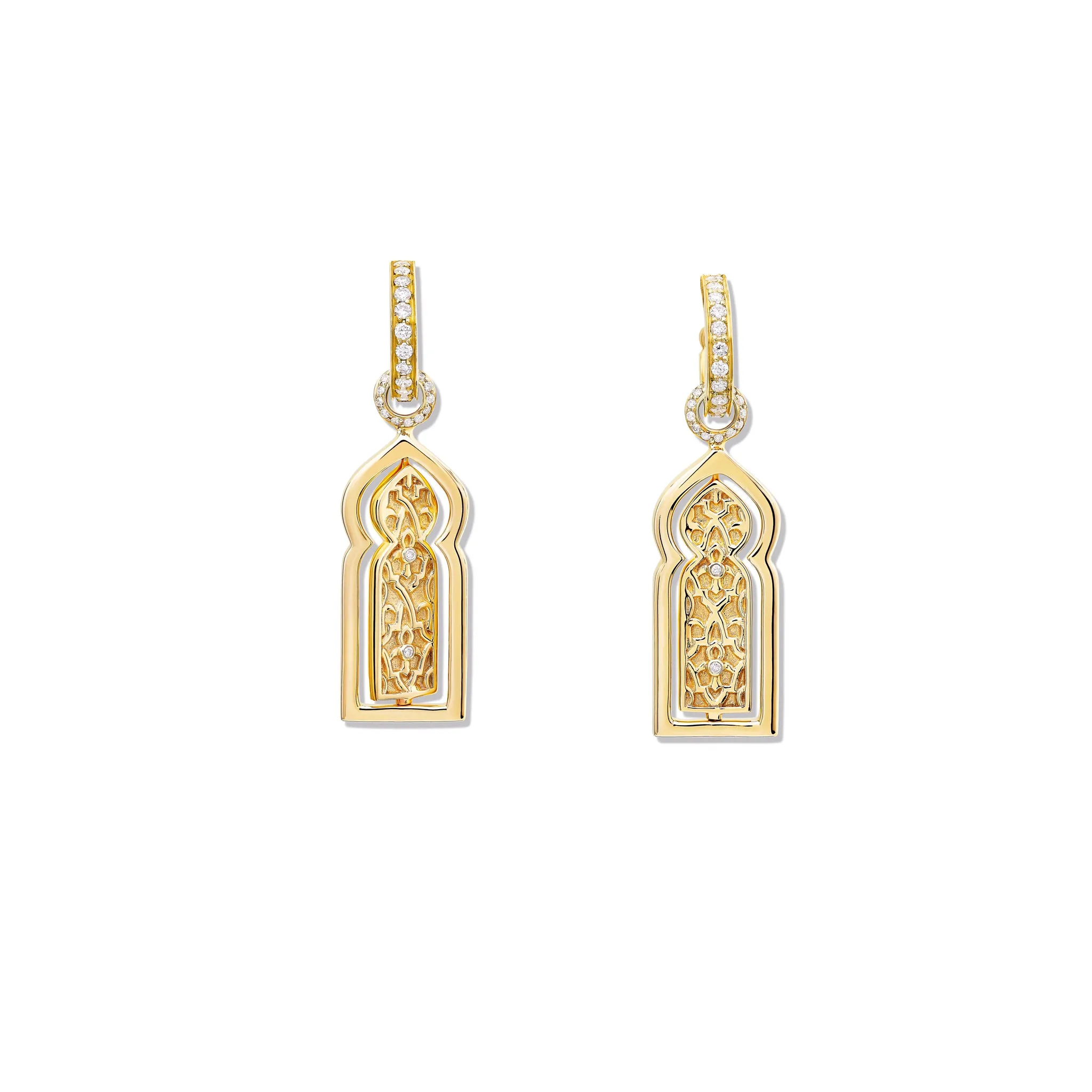 Porte Ouvrant Earring Drops Yellow Gold - Diamond
