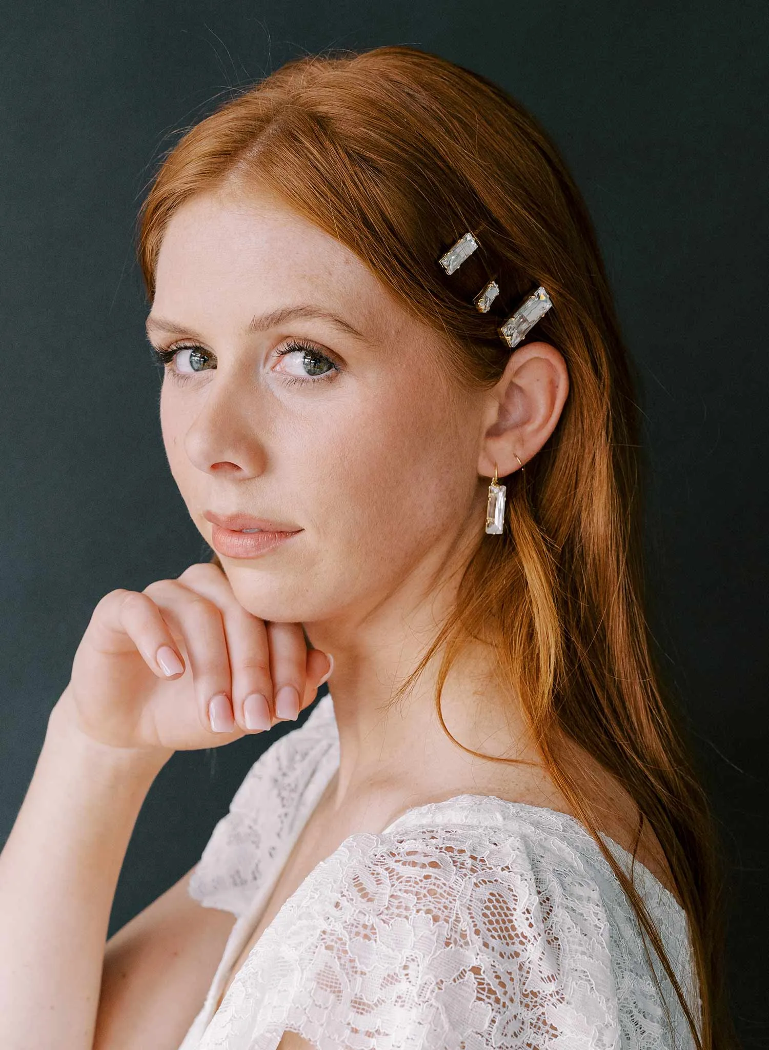 Princess crystals hair pin set of 3 - Style #2379