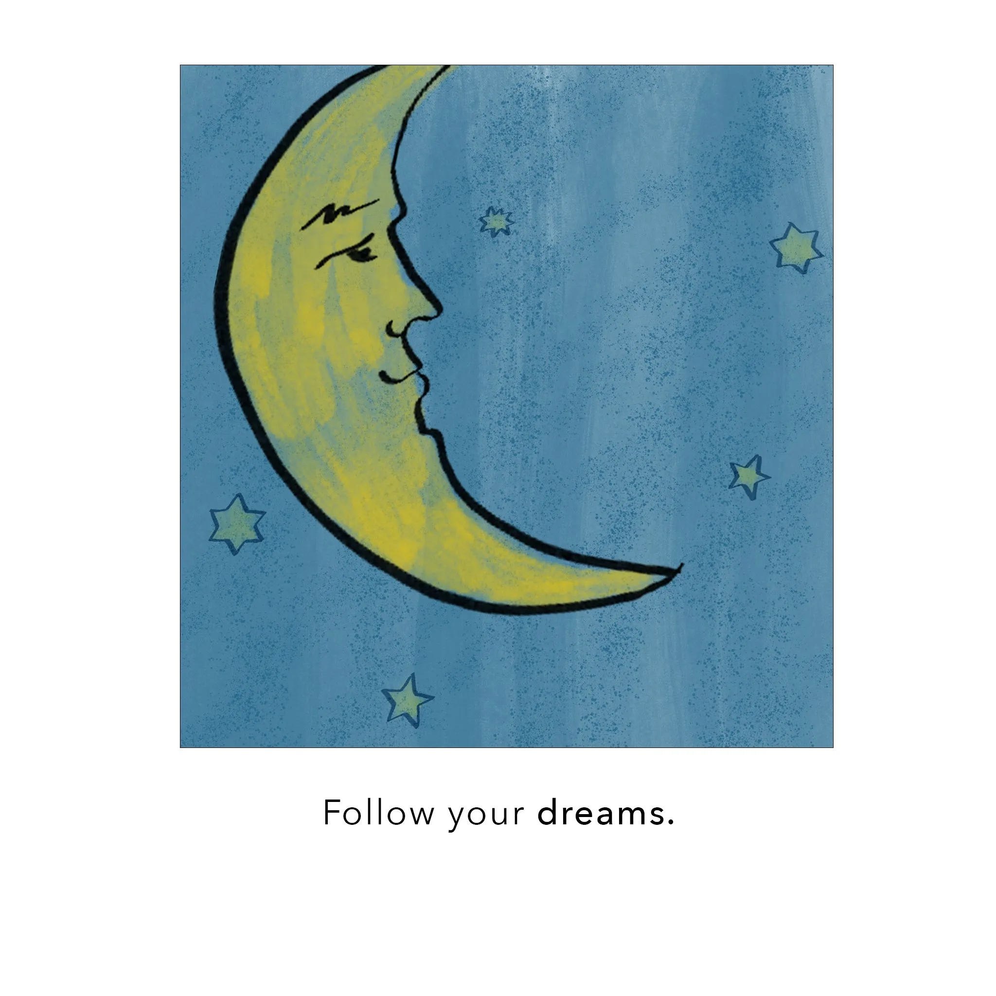 "Dream" Moon Charm with Sapphires