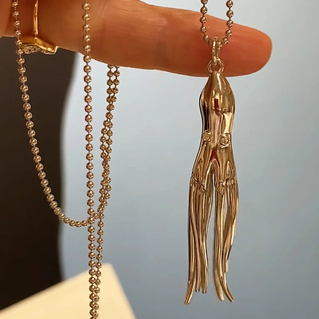 "Intuition" Octopus 18K Gold Charm Necklace