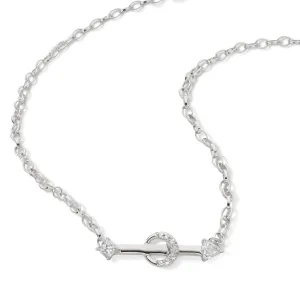 "Strength" Arrow Petite Poesy Sterling Silver Necklace