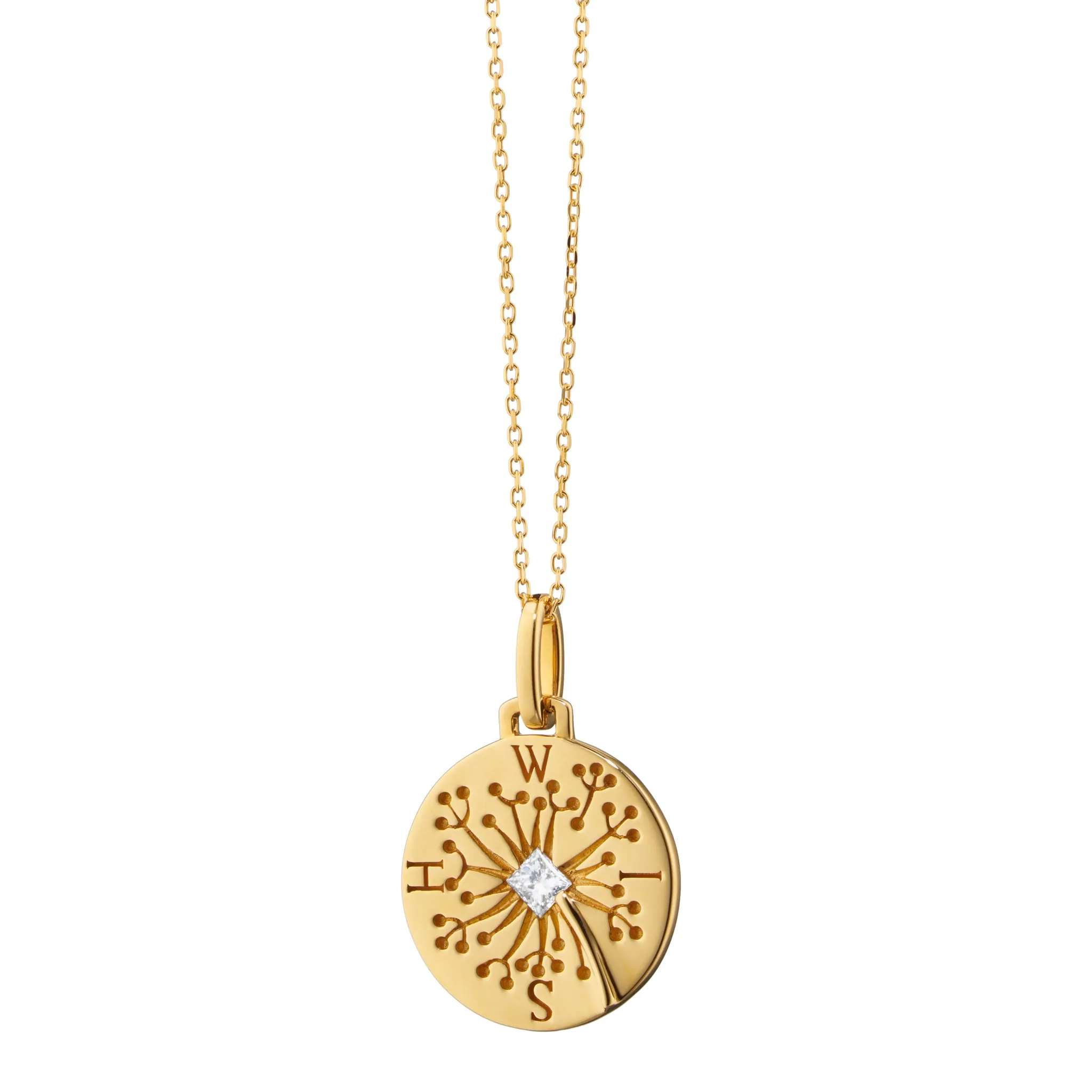 "Wish" Dandelion 18K Gold Intaglio Charm