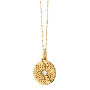 "Wish" Dandelion 18K Gold Intaglio Charm