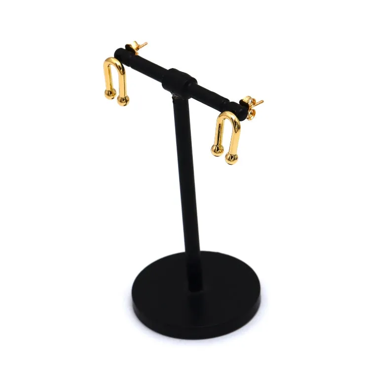 Real Gold 3D GZTF Hardware Medium U Link Stud Earring Set  - Model 8980 E1943