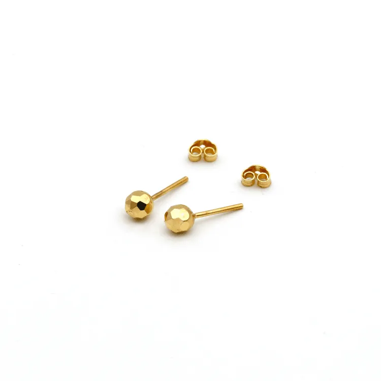 Real Gold Bee Comb Stud Earring Set 0006 E1417
