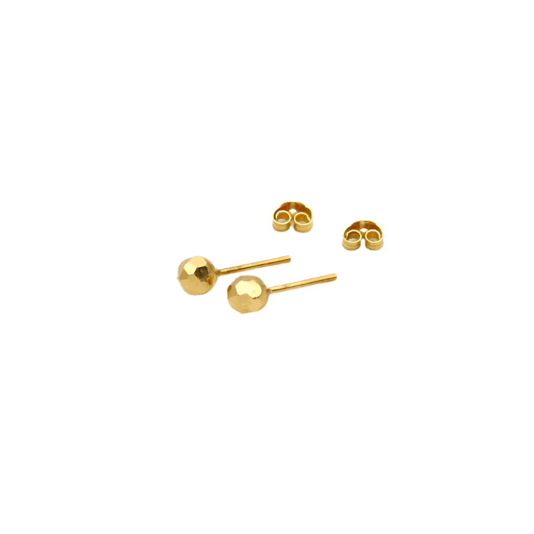 Real Gold Bee Comb Stud Earring Set 0006 E1417
