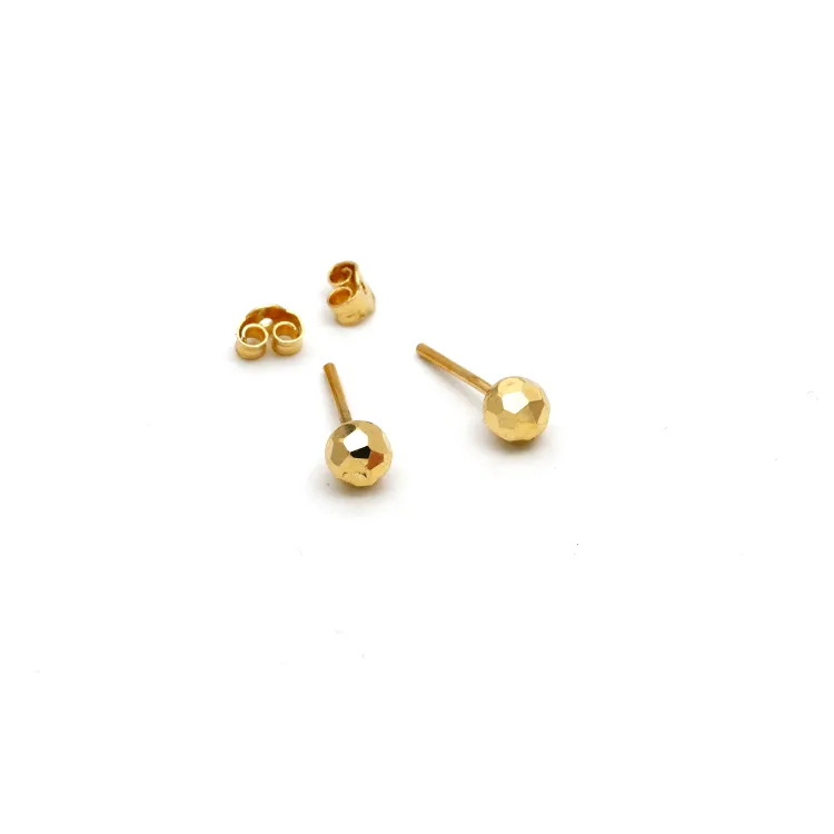 Real Gold Bee Comb Stud Earring Set 0006 E1417