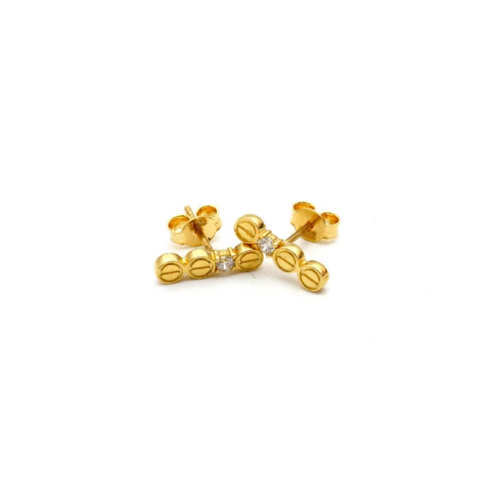 Real Gold CR Earring Set 1065-01 E1717