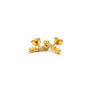 Real Gold CR Earring Set 1065-01 E1717