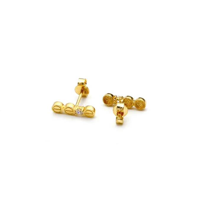 Real Gold CR Earring Set 1065-01 E1717