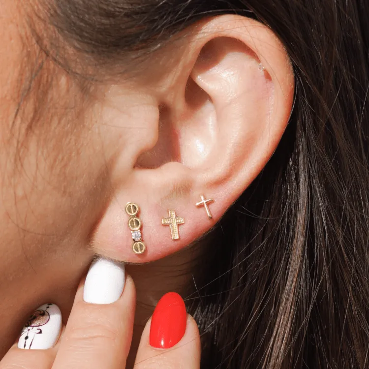 Real Gold CR Earring Set 1065-01 E1717
