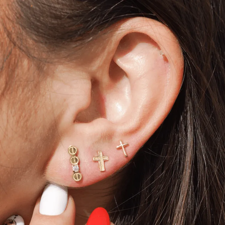 Real Gold CR Earring Set 1065-01 E1717