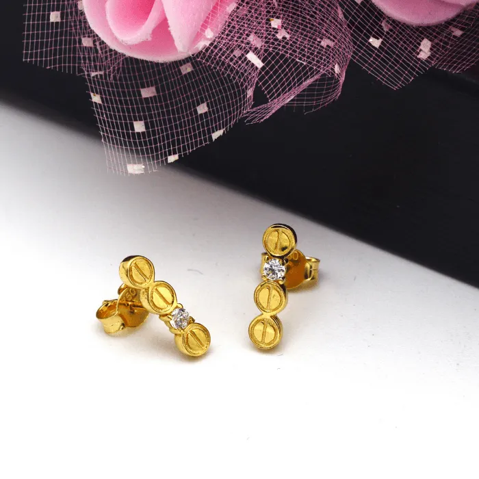 Real Gold CR Earring Set 1065-01 E1717
