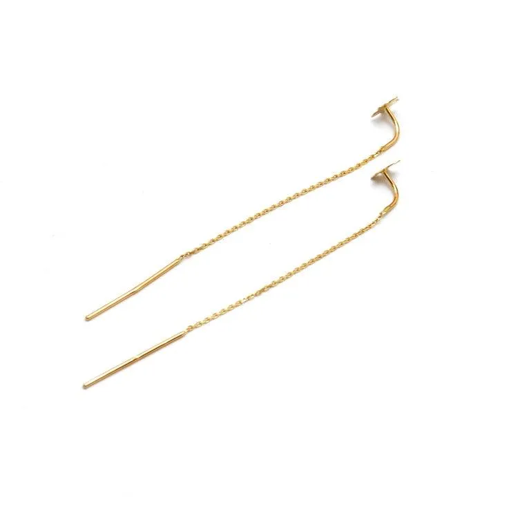 Real Gold Flower Hanging Earring Set - Model 0509 E1858