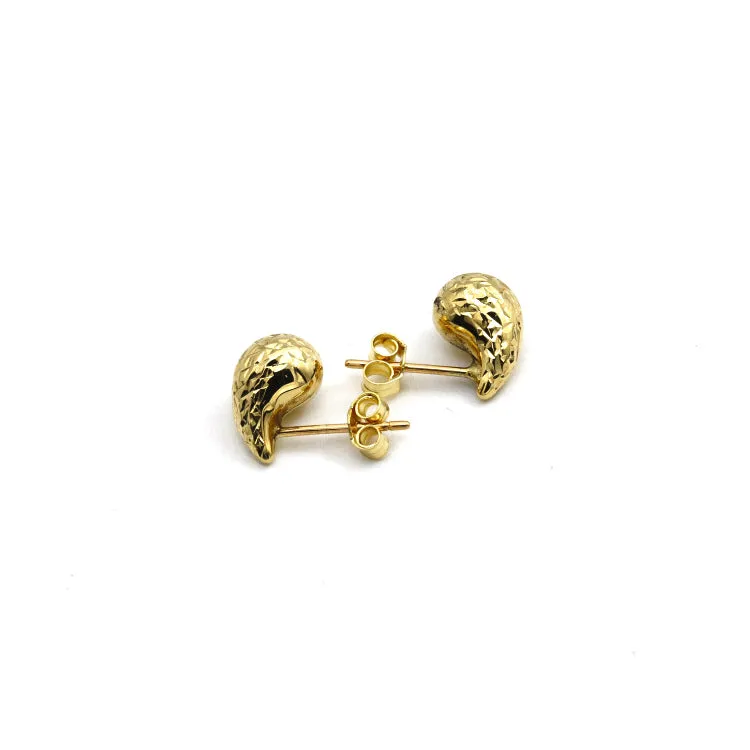 Real Gold Glittering Teardrop Stud Earrings Set - Model 6898-25-DC1 E1929