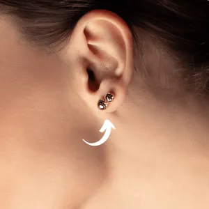 Real Gold Lined Stud Earring Set 0007MMV/76 E1030