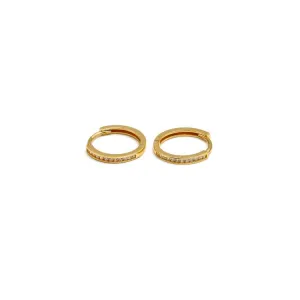 Real Gold Luxury Round Covered Stone Earring Set 0170 E1865