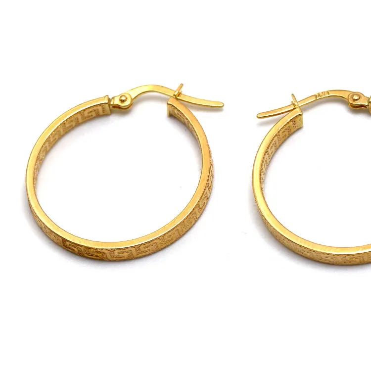 Real Gold Maze Hoop Round Clip Earring Set - Model 6320 E1948