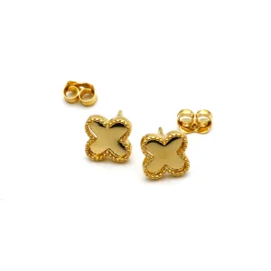 Real Gold Mirror Clover Stud Earring Set - Model GZJVN 3050 E1920