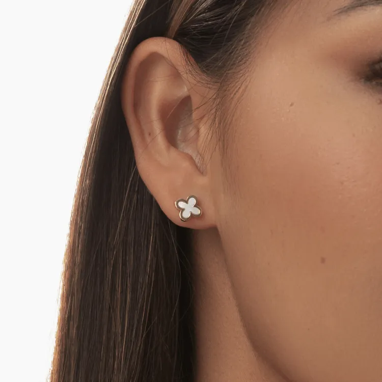 Real Gold Pearl Stud Earrings Set - Model GZJVN 0533 E1915
