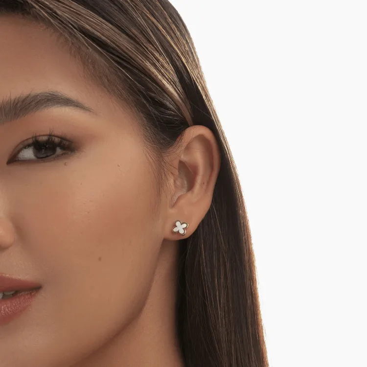 Real Gold Pearl Stud Earrings Set - Model GZJVN 0533 E1915
