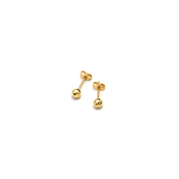 Real Gold Round Honey Bee Comb Stud Earring Set - Model 0004 E1859