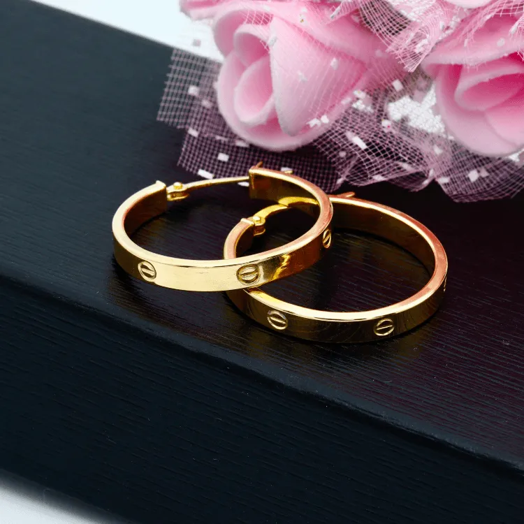 Real Gold Round Large Clip Earring Set GZJCT5854 E1741