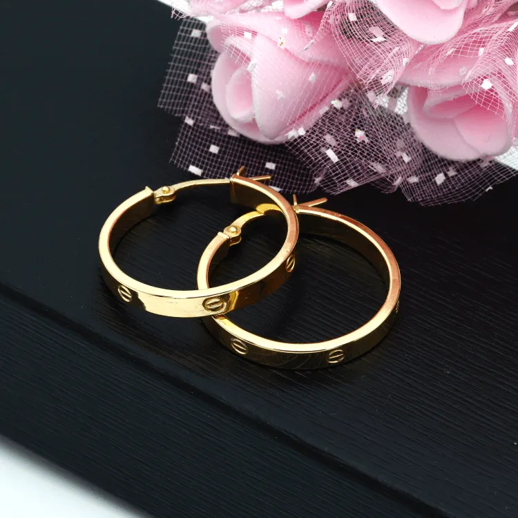 Real Gold Round Large Clip Earring Set GZJCT5854 E1741