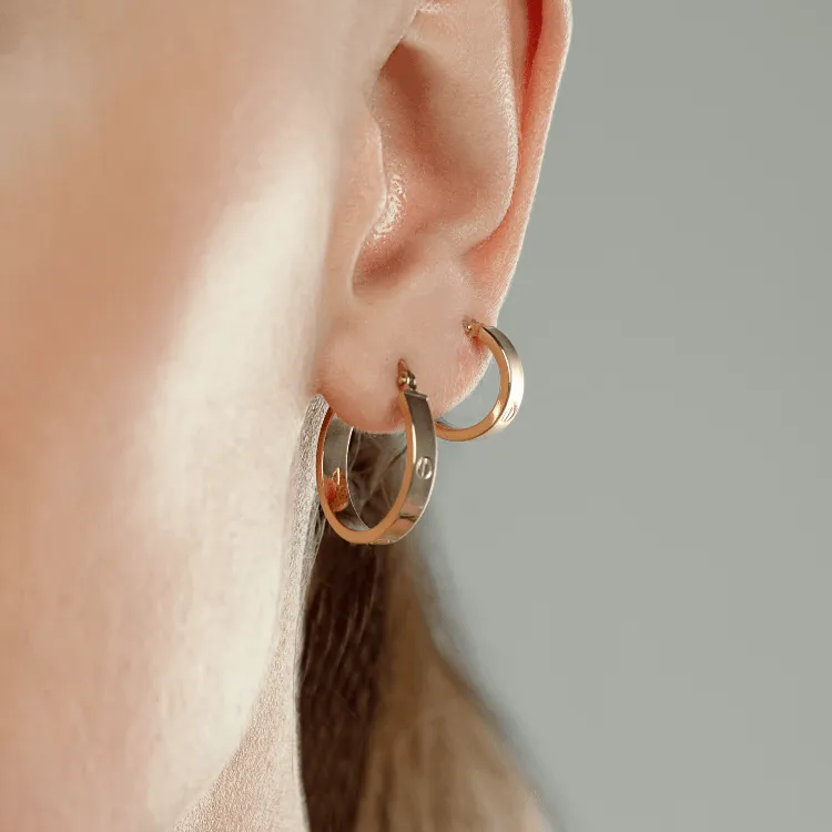 Real Gold Round Medium Clip Earring Set GZJCT5853 E1742