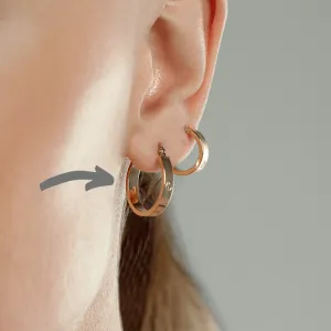 Real Gold Round Medium Clip Earring Set GZJCT5853 E1742