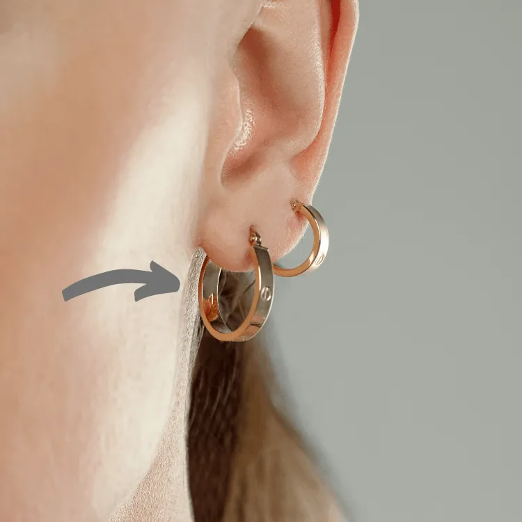 Real Gold Round Medium Clip Earring Set GZJCT5853 E1742