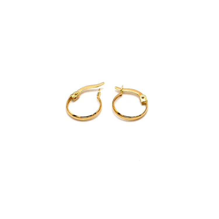 Real Gold Round Plain Clip Earrings Set - Model 4316 E1941
