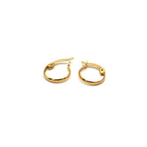 Real Gold Round Plain Clip Earrings Set - Model 4316 E1941