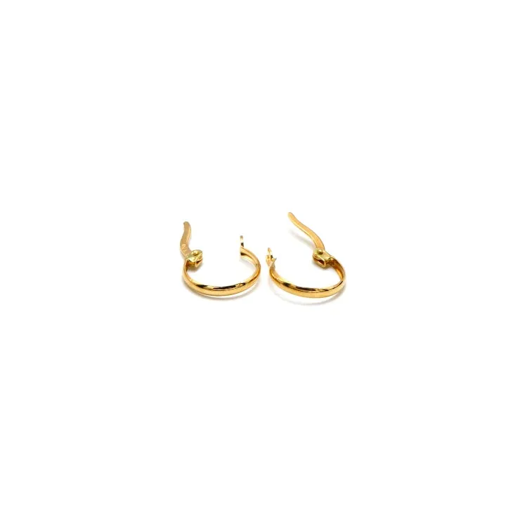 Real Gold Round Plain Clip Earrings Set - Model 4316 E1941