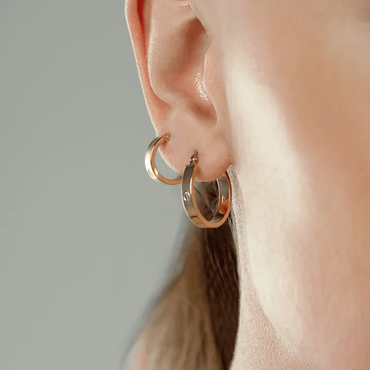 Real Gold Round Small Clip Earring Set GZJCT 5853/10 E1744