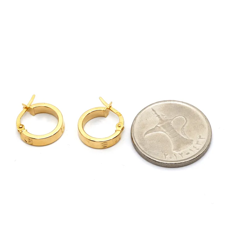 Real Gold Round Small Clip Earring Set GZJCT 5853/10 E1744