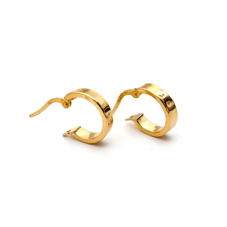 Real Gold Round Small Clip Earring Set GZJCT 5853/10 E1744