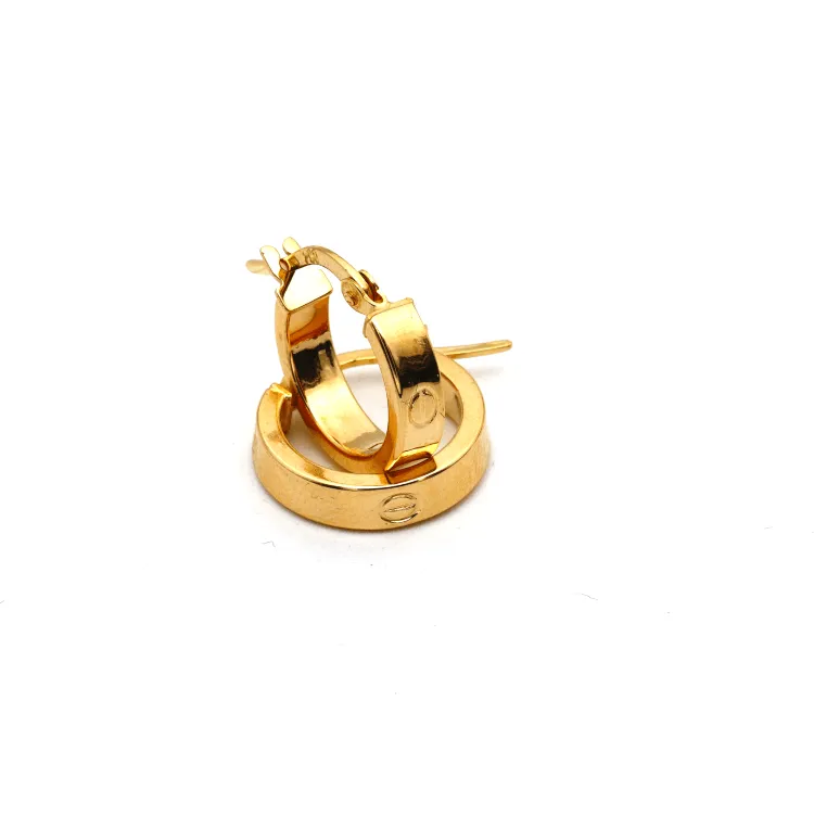 Real Gold Round Small Clip Earring Set GZJCT 5853/10 E1744