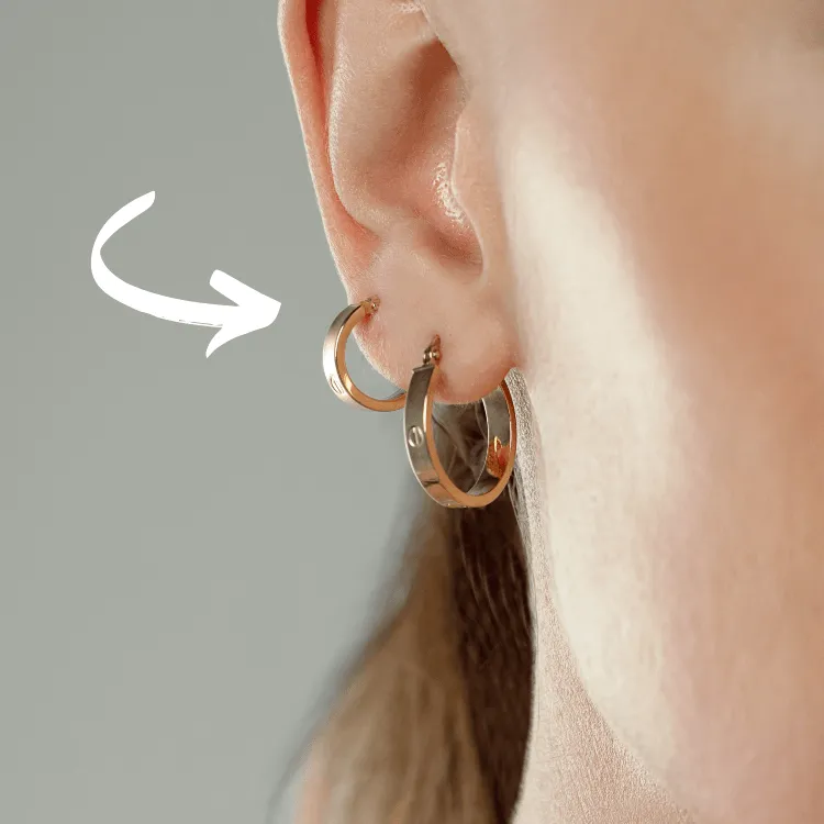 Real Gold Round Small Clip Earring Set GZJCT 5853/10 E1744