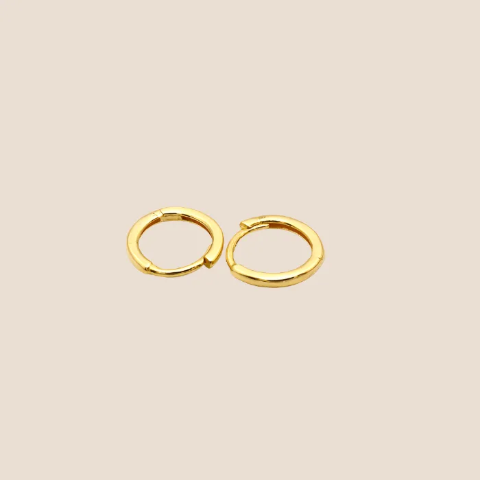 Real Gold Round Small Helix Piercing Earring Set 2113 E1739
