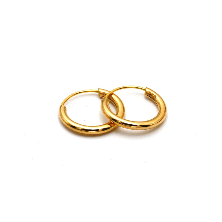 Real Gold Small Circle Earring Set 5714 E1772