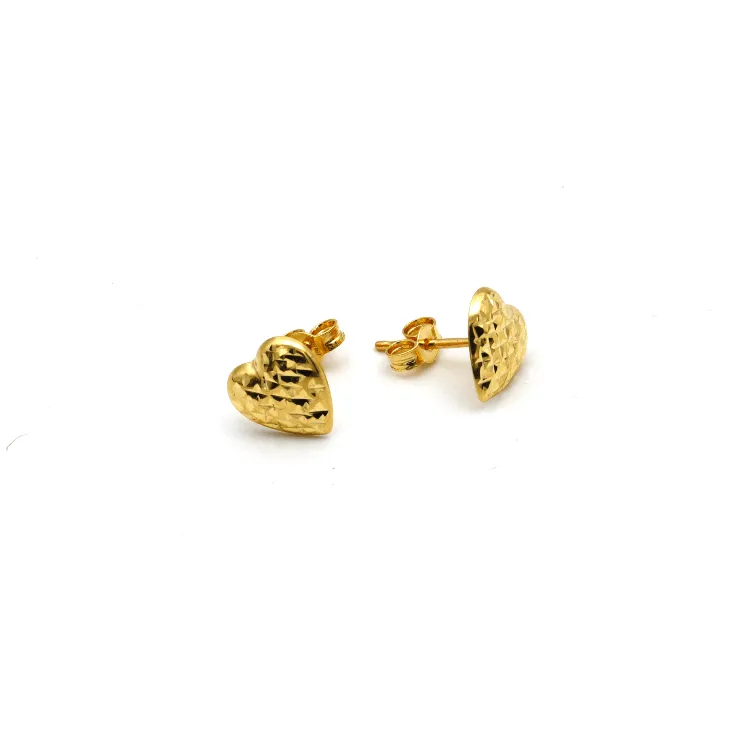Real Gold Small Heart Earring Set 0088 E1502