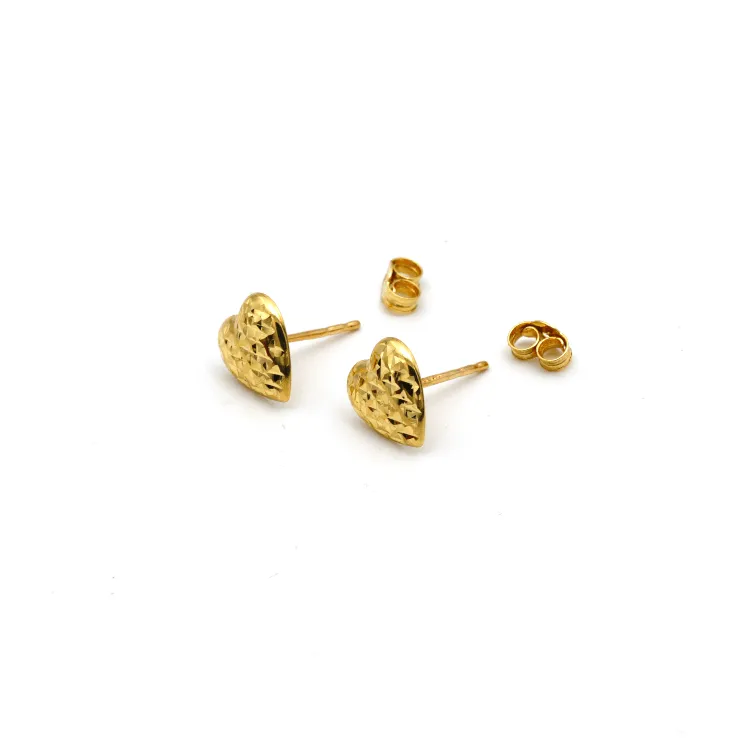 Real Gold Small Heart Earring Set 0088 E1502