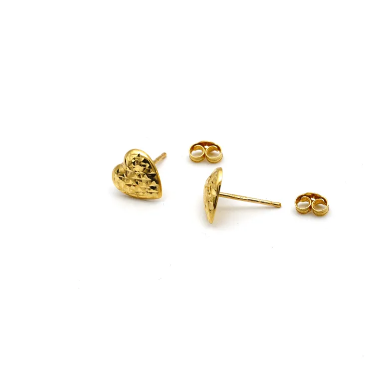Real Gold Small Heart Earring Set 0088 E1502