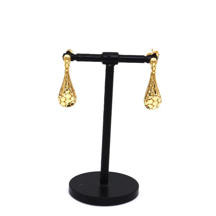 Real Gold Snake Skin Hanging Stud Earring Set  - Model 0713 E1945