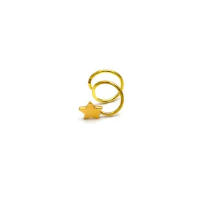 Real Gold Spiral Star Ear Piercing H 0406 E1821