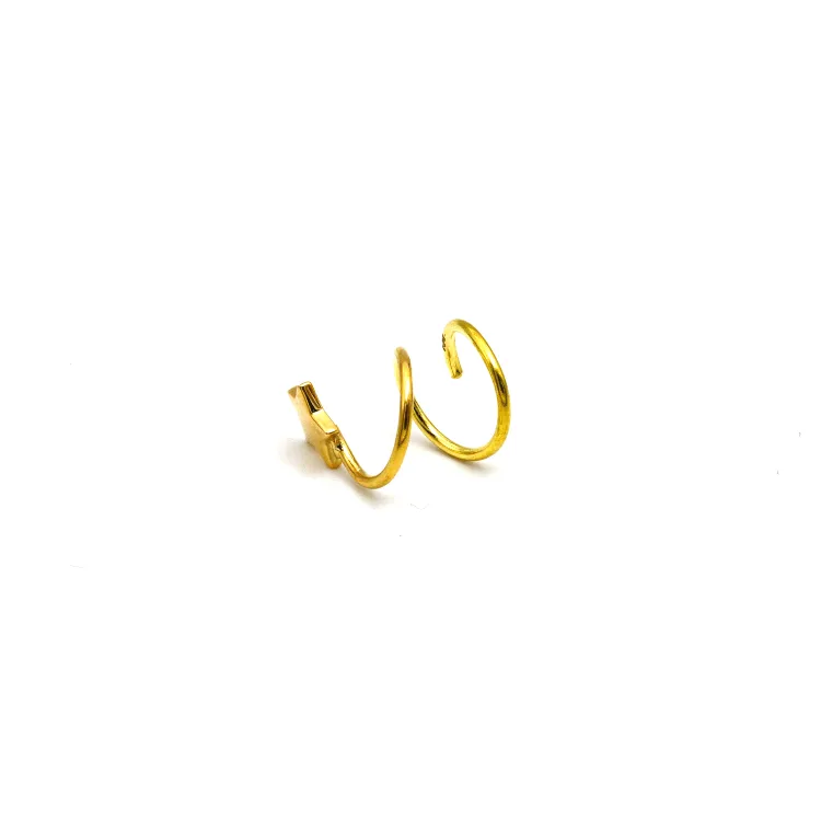 Real Gold Spiral Star Ear Piercing H 0406 E1821