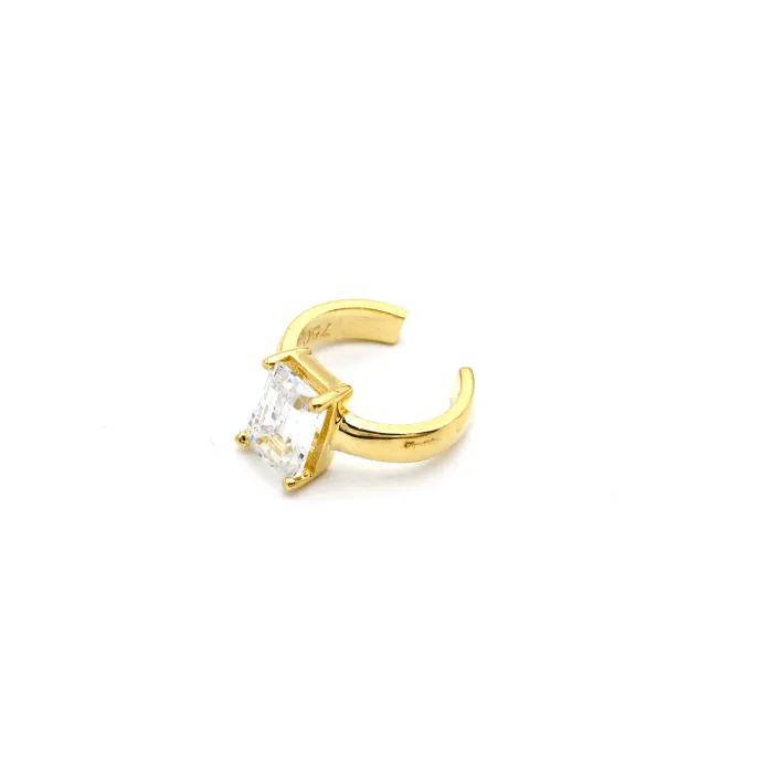Real Gold Stone Earring Cuff 0024-01 (1 Piece) E1729