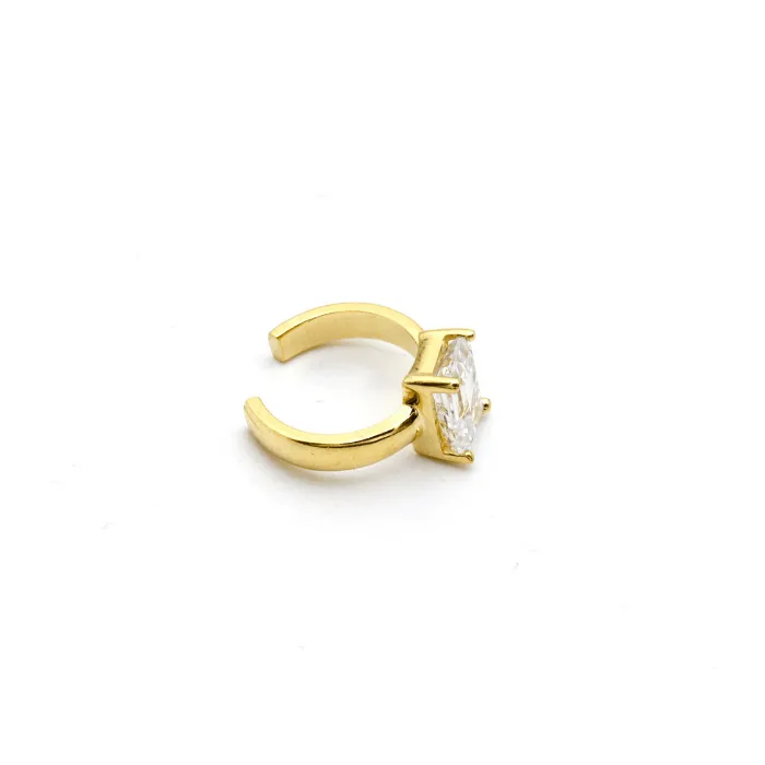Real Gold Stone Earring Cuff 0024-01 (1 Piece) E1729