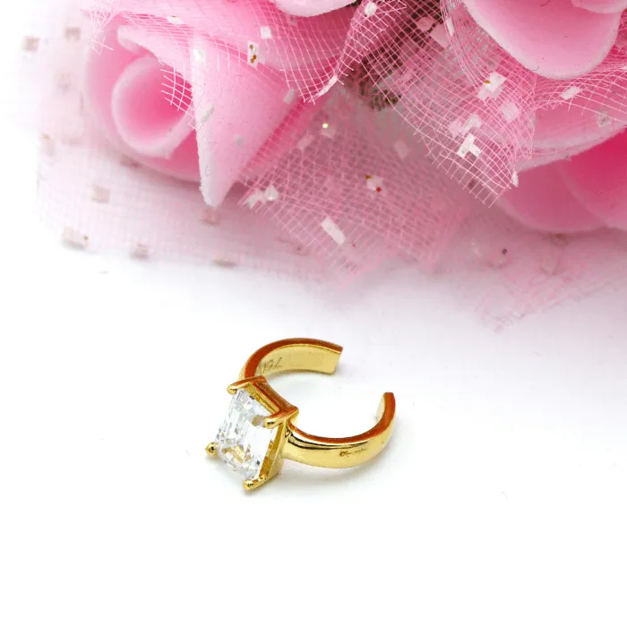 Real Gold Stone Earring Cuff 0024-01 (1 Piece) E1729